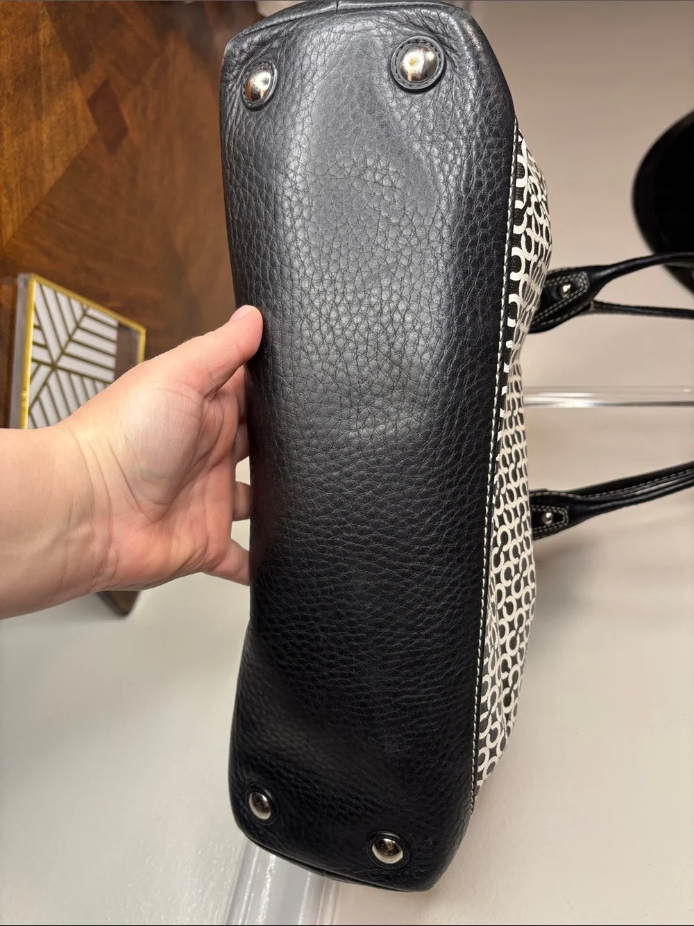 Coach Penelope Op Art Signature Shoulder Bag in classic black and white EUC - Picture 15 of 16